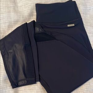 Black Leggings with Mesh Detail